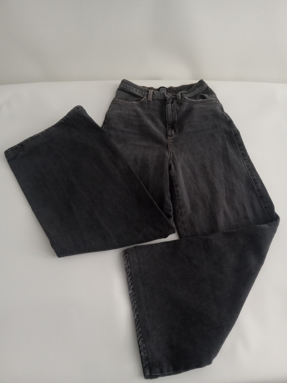 BDG Urban Outfitters A- Wide  Black Wide Leg Skater Jeans Charcoal Black Sz 25